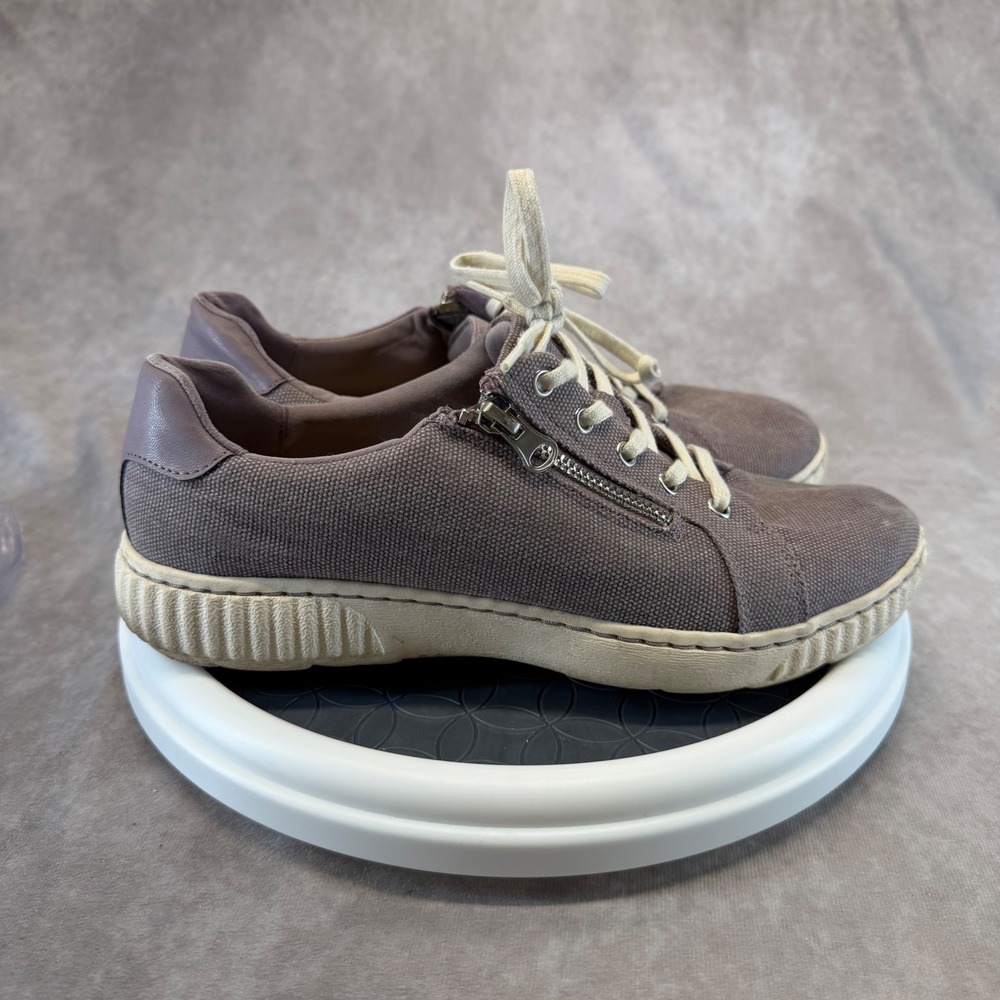 Clarks Collection Sneakers Womens 9.5 Mauve Canvas Side Zip Ultimate Comfort